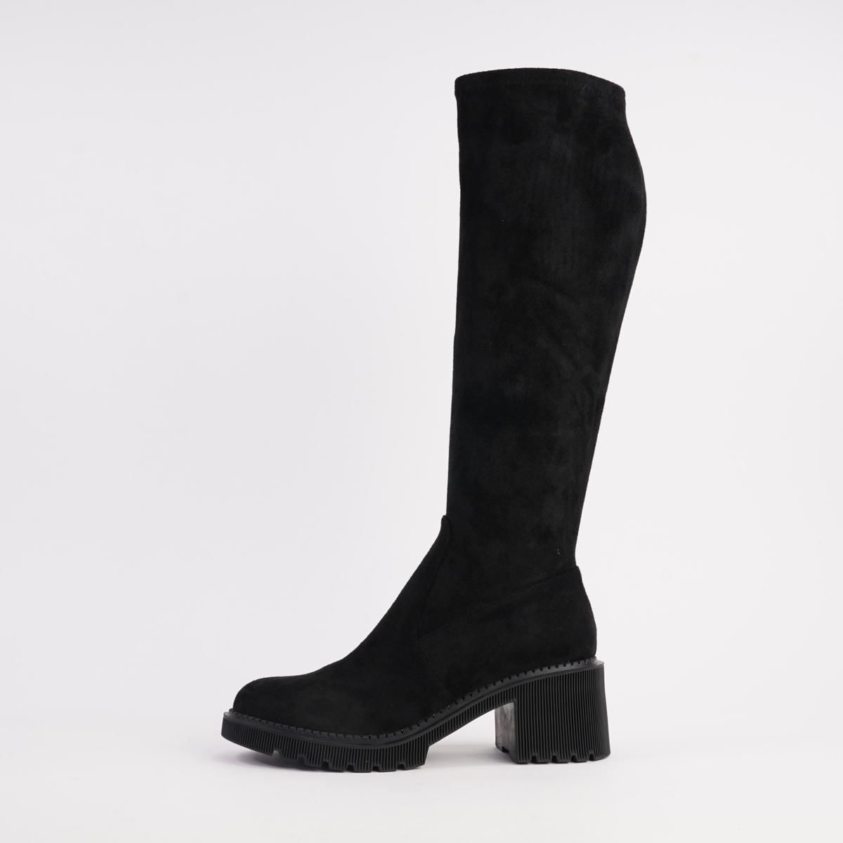 Zina Black Stretch Knee High Boots
