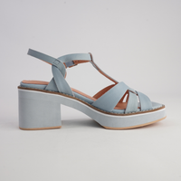 Jerseys Denim Leather Heels