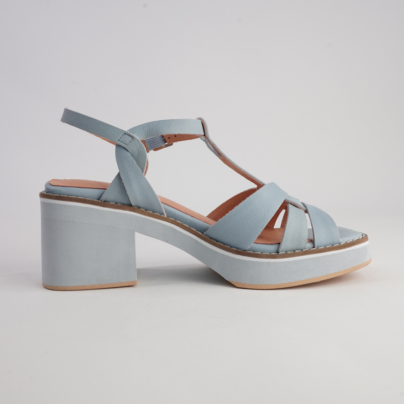 Jerseys Denim Leather Heels