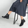 Js-2181 Black Patent Leather Ankle Boots
