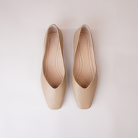 Adriana Nude Leather Ballet Flats