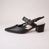 Asten Black Leather Heels