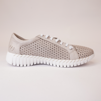 Billy Silver Grey Leather Sneakers