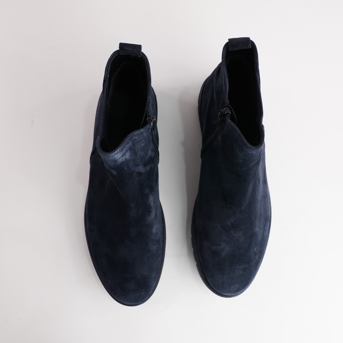 Gertie Dark Blue Suede Leather Ankle Boots