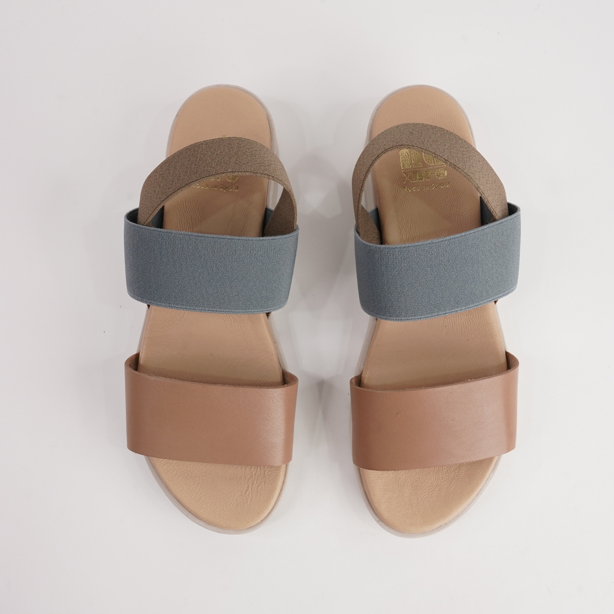 Hania Taupe Leather Sandals - NU BY NEO | Shouz