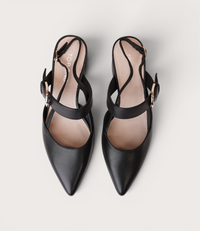 Asten Black Leather Heels