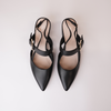 Asten Black Leather Heels