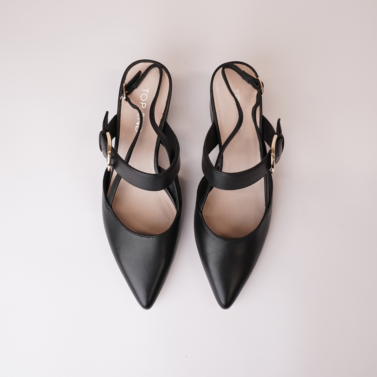 Asten Black Leather Heels - TOP END | Shouz