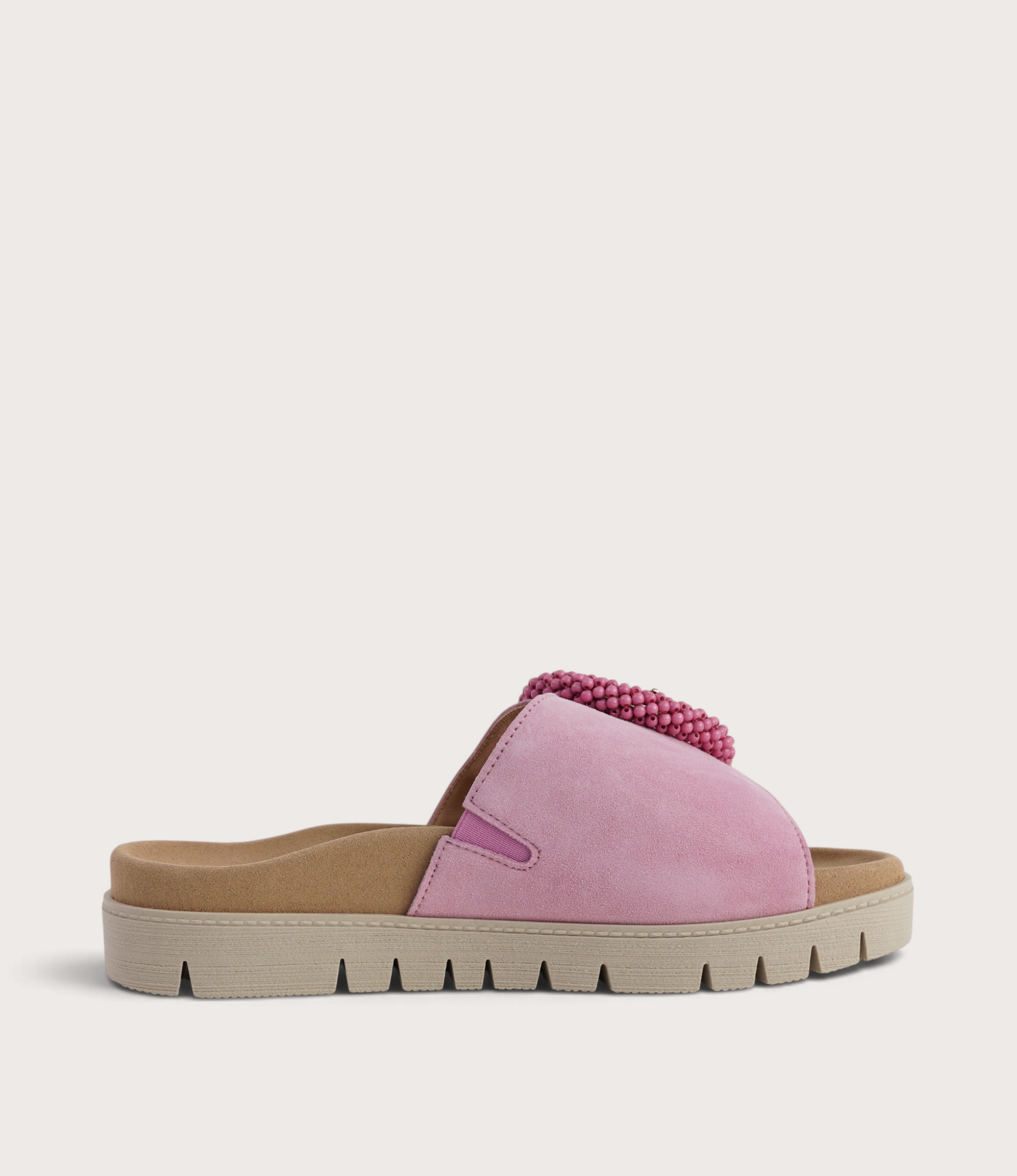 Lucille Soft Pink Suede Slides