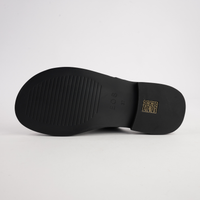Stary Black Leather Slides