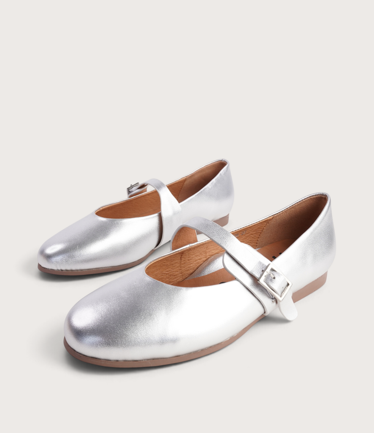Picton Silver Leather Ballet Flats