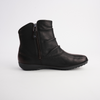 Naly 24 Schwarz Leather Ankle Boots