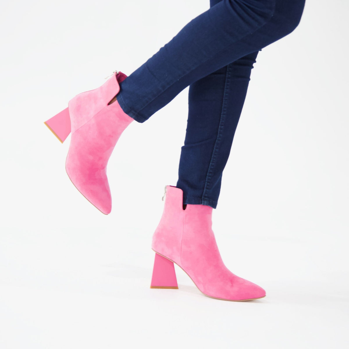 Harini Lipstick Suede Ankle Boots