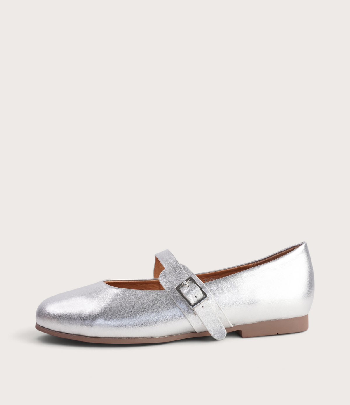 Picton Silver Leather Ballet Flats