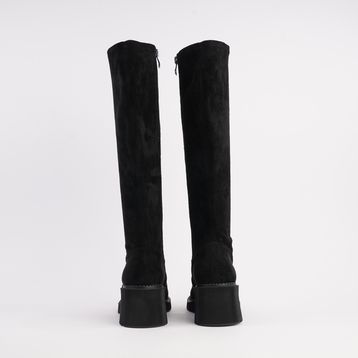 Zina Black Stretch Knee High Boots