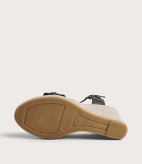 Wren Doya Negro Leather Espadrille Wedges