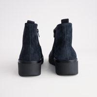 Gertie Dark Blue Suede Leather Ankle Boots
