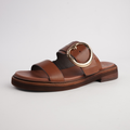 Stary Brandy Leather Slides