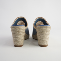 Poppsy Denim Multi Leather Espadrille Wedges