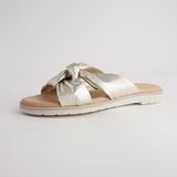 Winona Platino Leather Slides