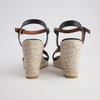 Wren Doya Negro Leather Espadrille Wedges