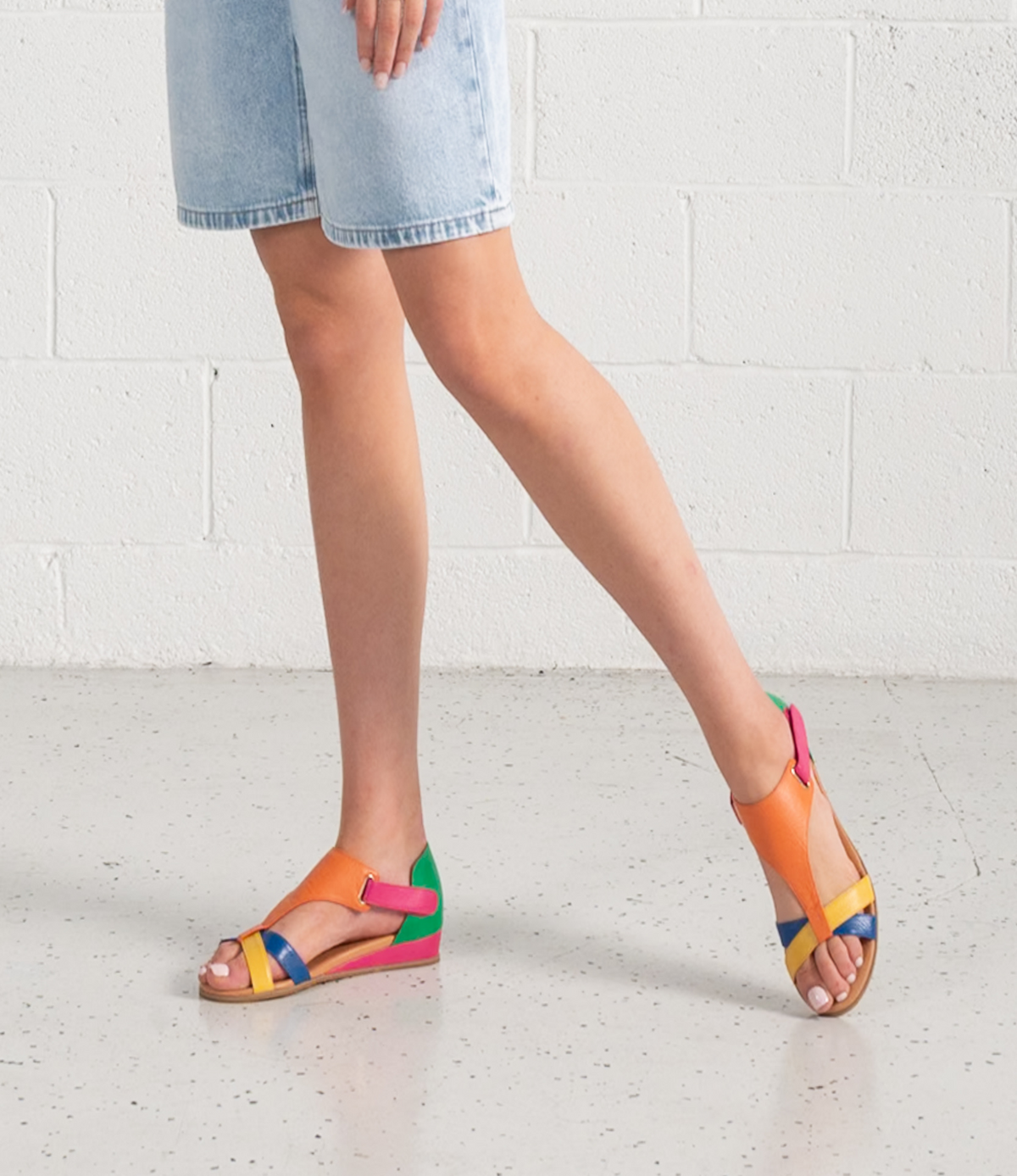 Hayzel Bright Multi Leather Sandals - DJANGO AND JULIETTE | Shouz
