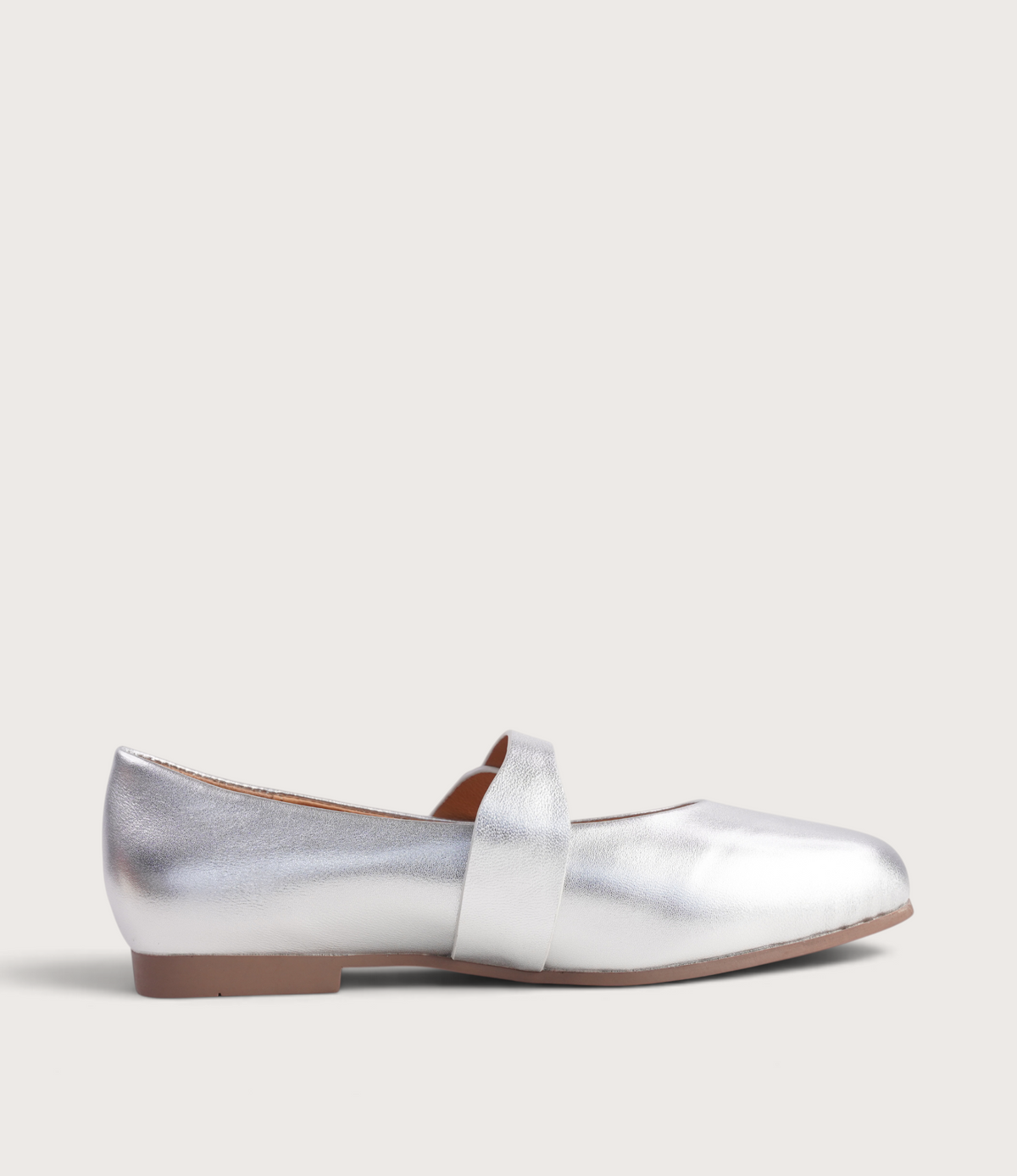 Picton Silver Leather Ballet Flats