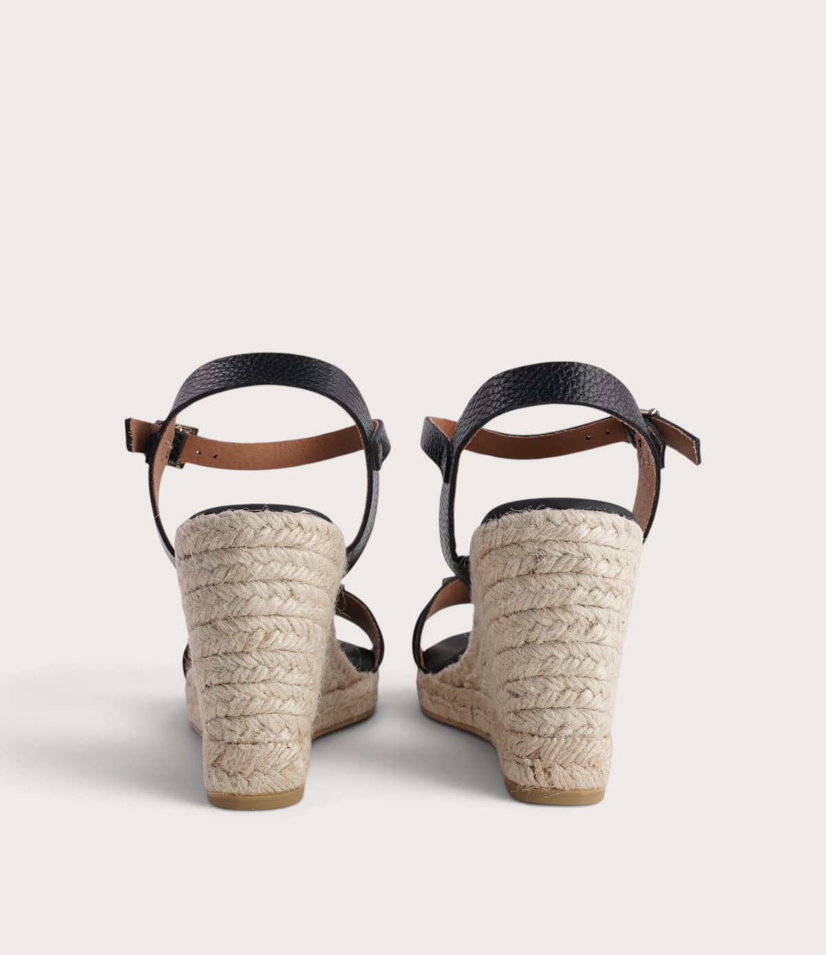 Wren Doya Negro Leather Espadrille Wedges