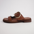 Stary Brandy Leather Slides