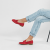 Paydie Red Suede Leather Loafers