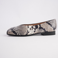 Paydes Black White Snake/ Black Leather Flats