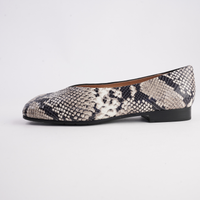 Paydes Black White Snake/ Black Leather Flats - DJANGO AND JULIETTE | Shouz