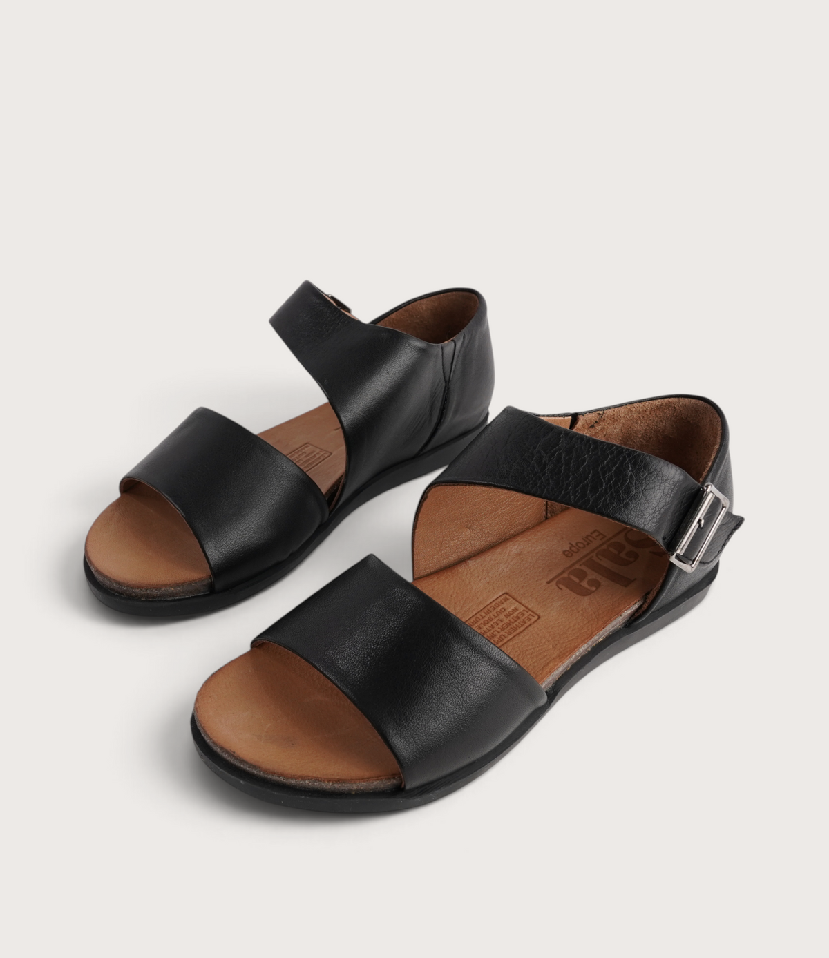 Luna Black Leather Sandals