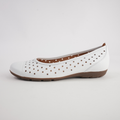 Skylar White Leather Ballet Flats