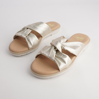 Winona Platino Leather Slides