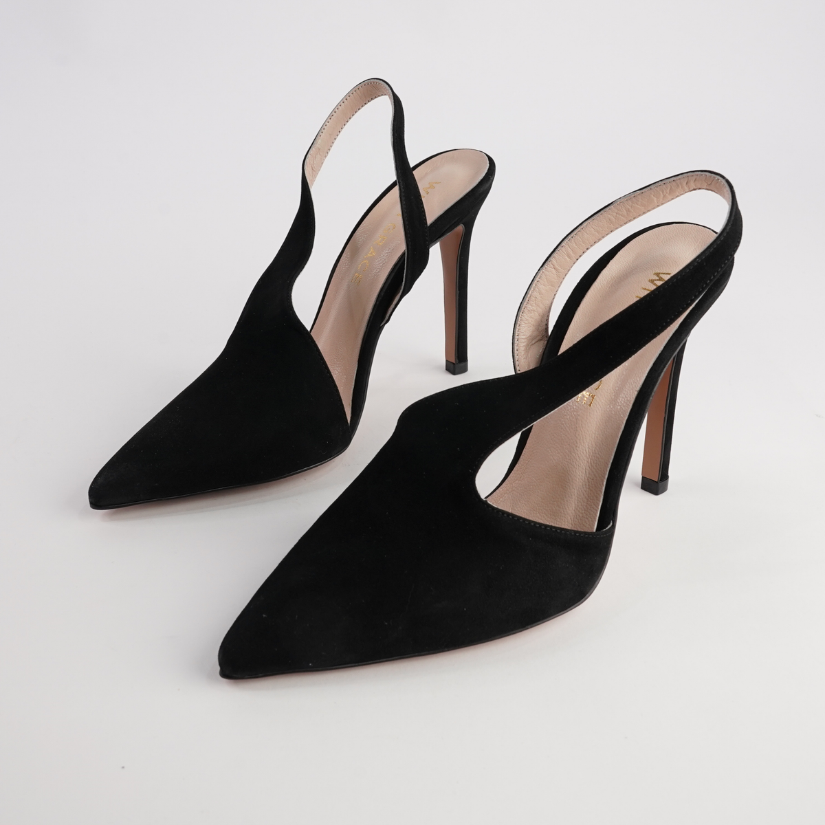 Serena Black Suede Heels