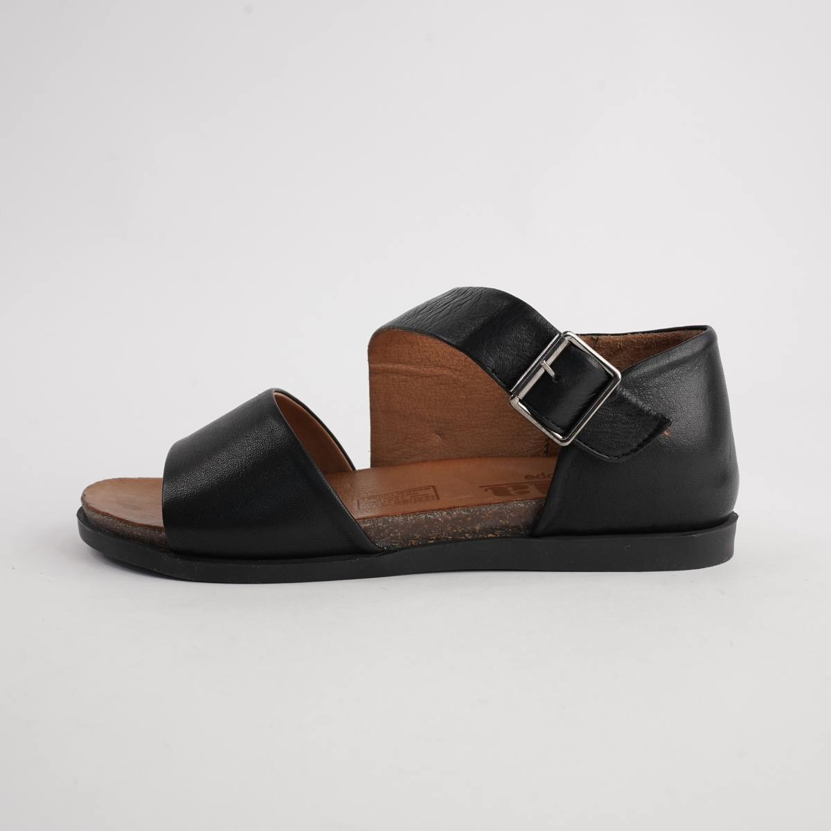 Luna Black Leather Sandals - SALA | Shouz