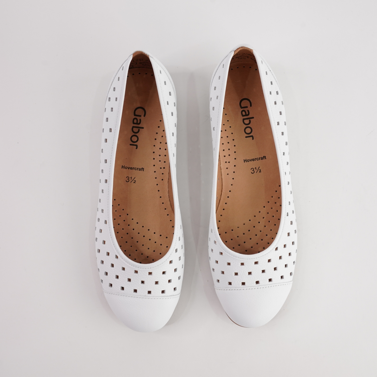 Skylar White Leather Ballet Flats - GABOR | Shouz