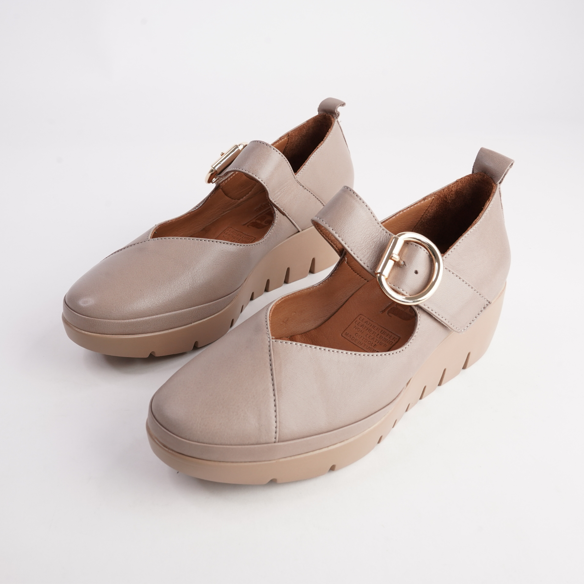 Solo Dark Stone Leather Flats - SALA | Shouz