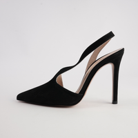 Serena Black Suede Heels