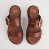 Stary Brandy Leather Slides