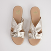 Winona Platino Leather Slides
