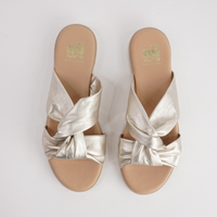 Winona Platino Leather Slides