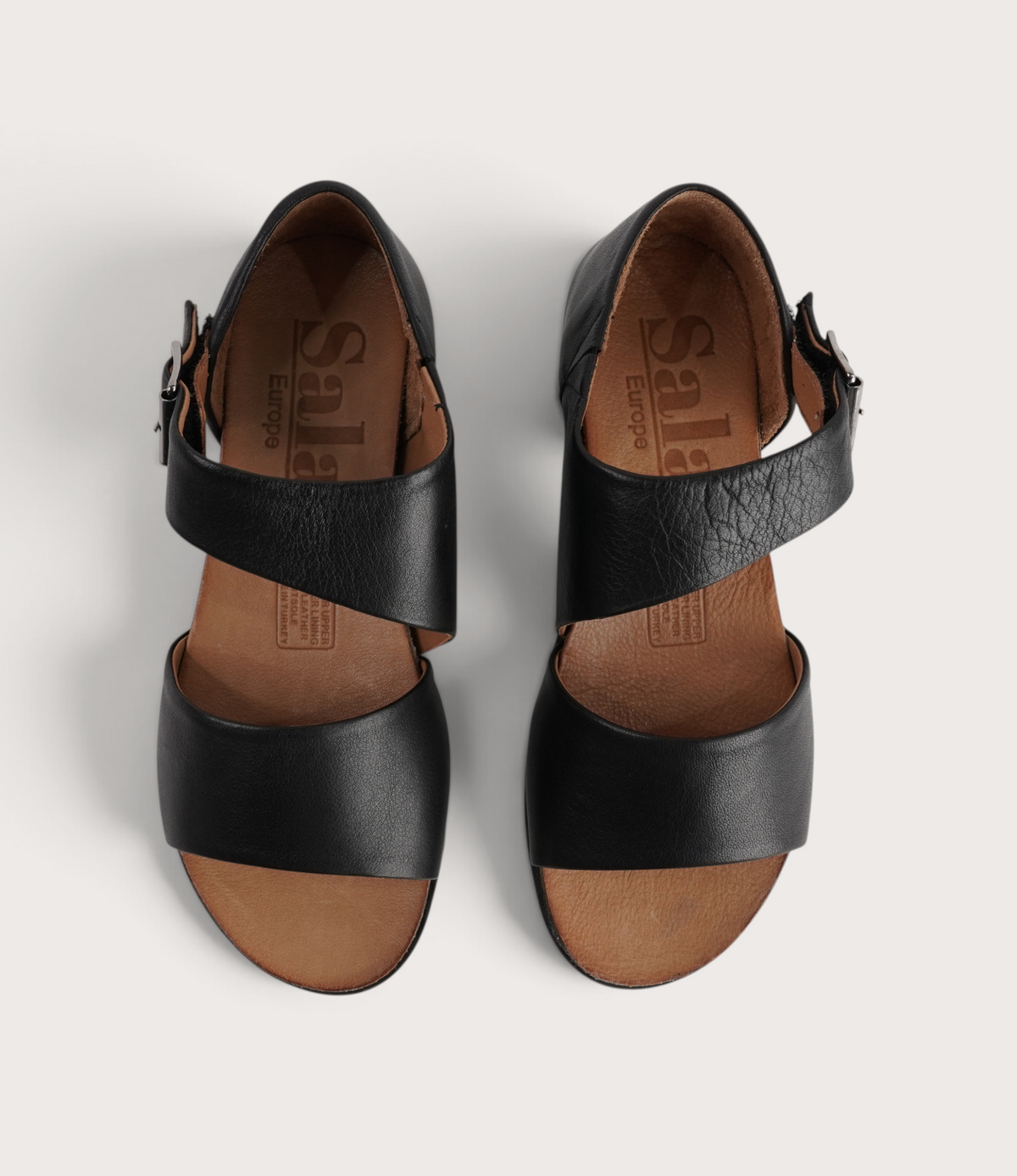 Luna Black Leather Sandals