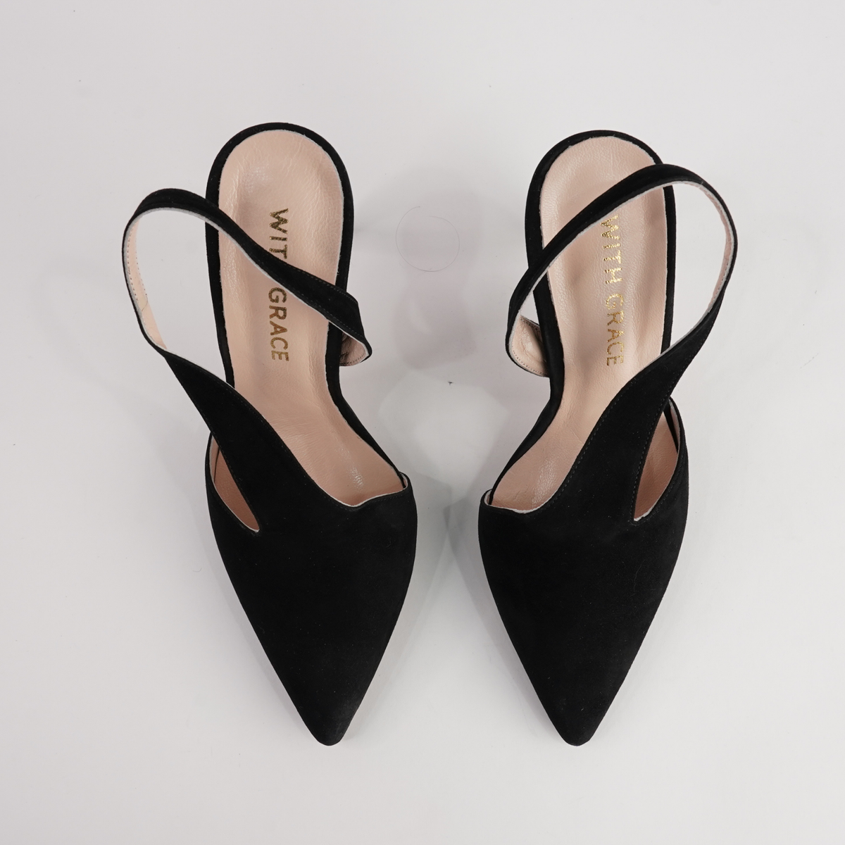 Serena Black Suede Heels - WITH GRACE | Shouz