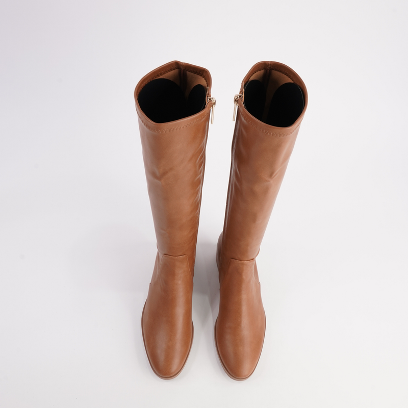 Timothie Tan Smooth Knee High Boots
