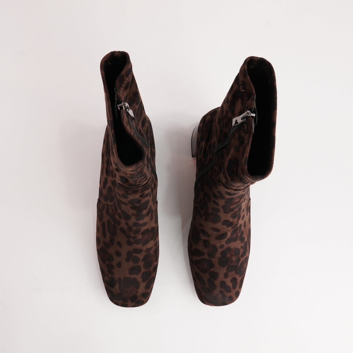 June Brown Leopard Stretch Leather Ankle Boots - ALFIE AND EVIE | Shouz