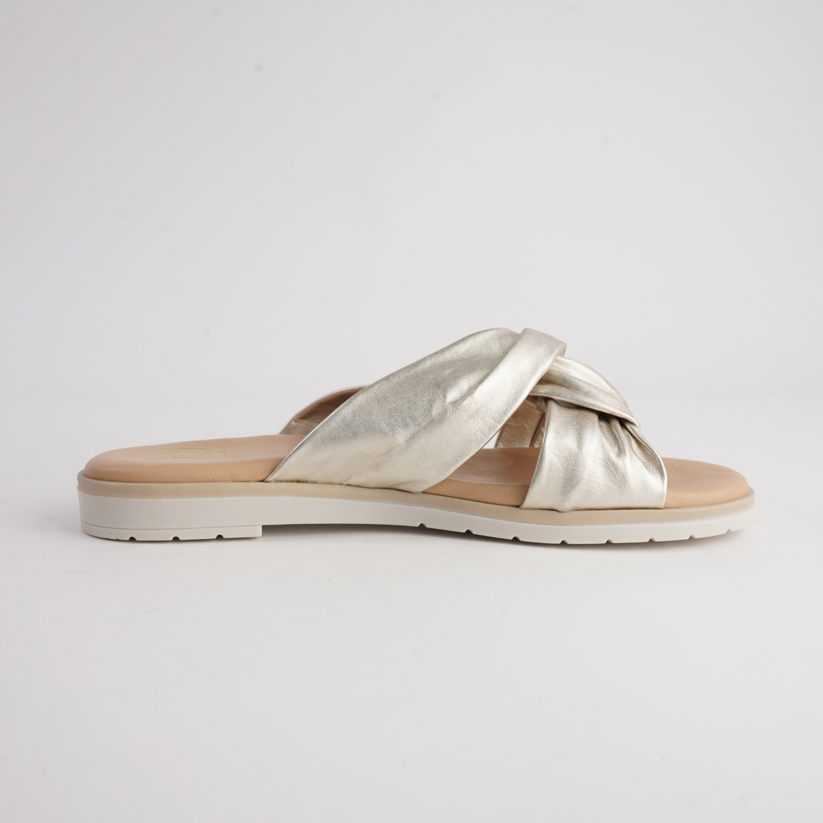 Winona Platino Leather Slides - NU BY NEO | Shouz