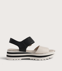 Harlows Milk/ Black Leather Sandals