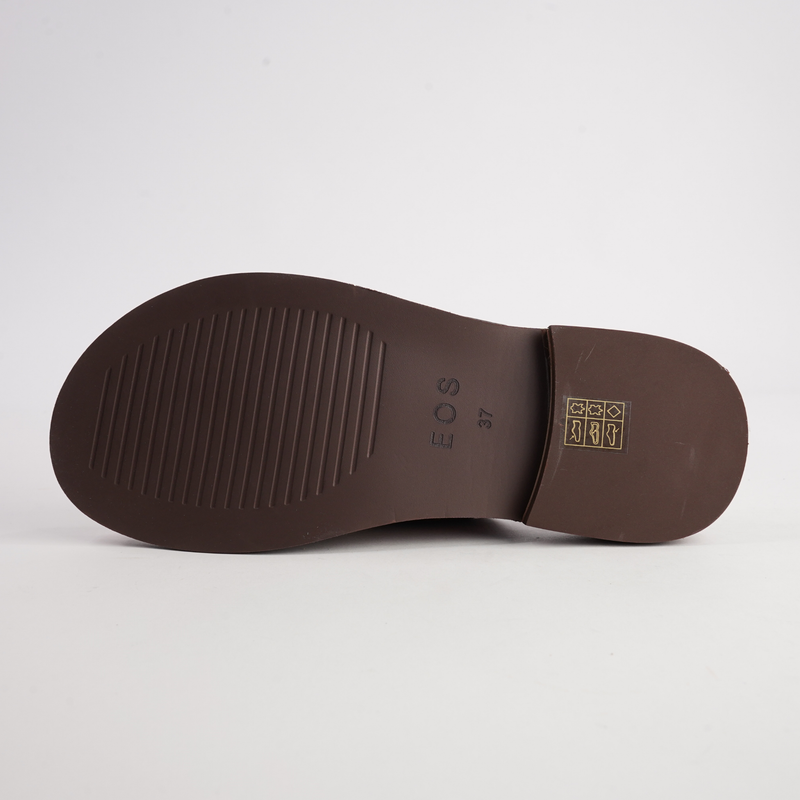 Stary Brandy Leather Slides